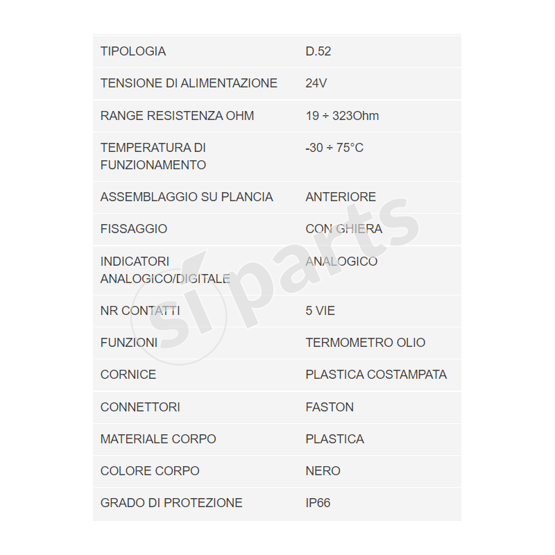 STRUMENTO DIAMETRO 52 24V UNIDECK