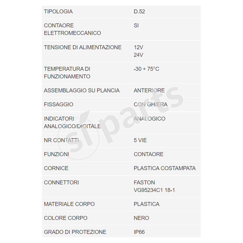 UNIDECK HOUR METER 12/24V