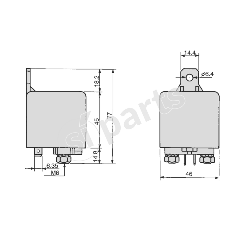 RELE' 24V-60A C/STAFF. IR