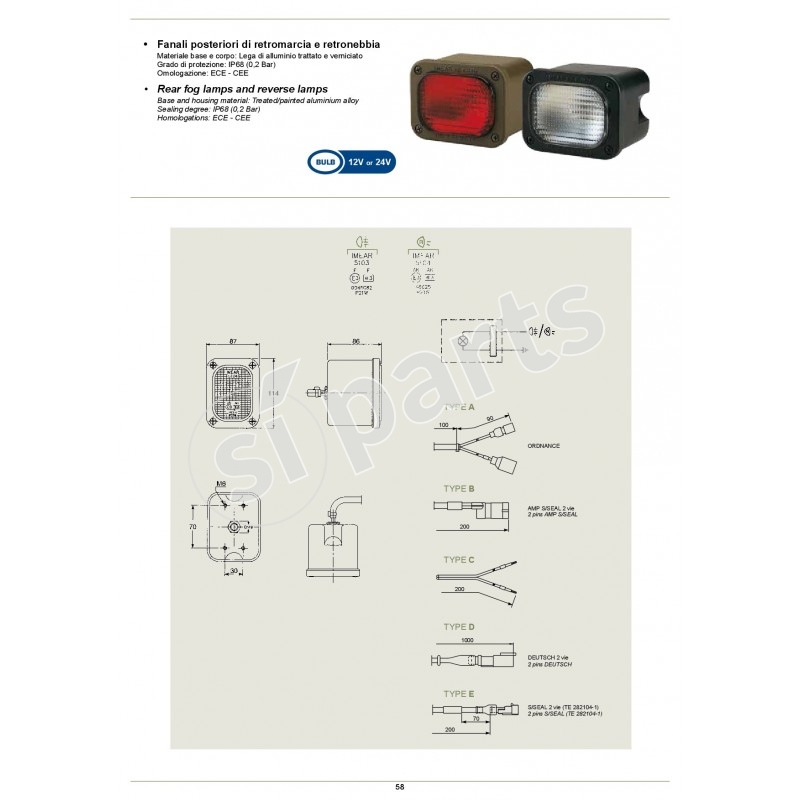 REAR FOG LAMPS AND REVERSE LAMPS