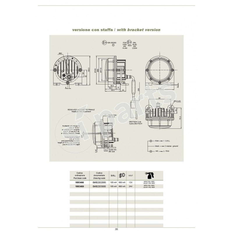 HEADLAMPS D.R.L./FOG LIGHT Ø 80 MM