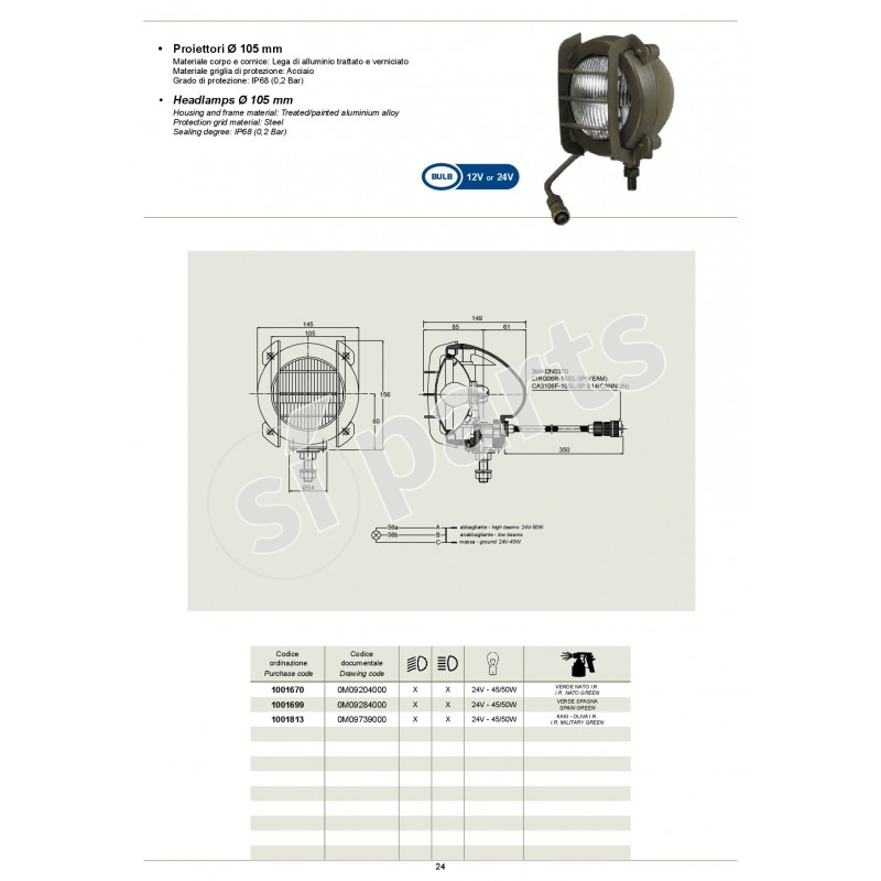 PROIETTORI Ø 105 MM