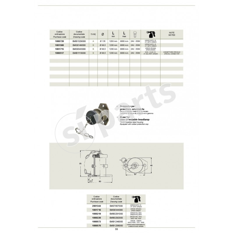SUPPORTO PER PROIETTORE ORIENTABILE