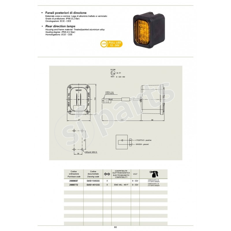 REAR DIRECTION LAMPS