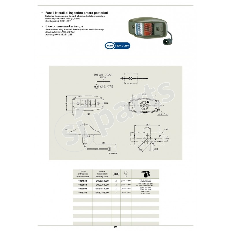 SIDE OUTLINE MARKER LAMPS