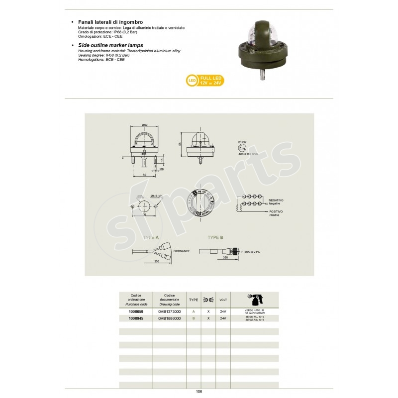 SIDE OUTLINE MARKER LAMPS