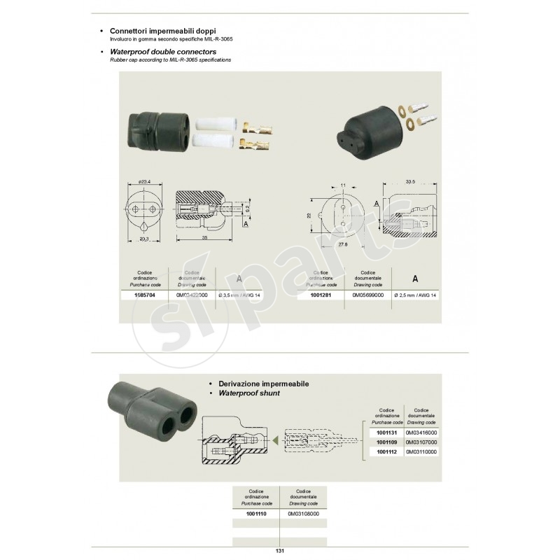 CONNETTORI IMPERMEABILI DOPPI