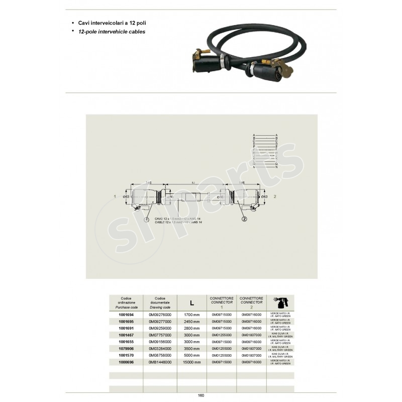 12-POLE INTERVEHICLE CABLES