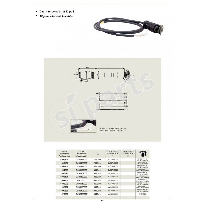 12-POLE INTERVEHICLE CABLES