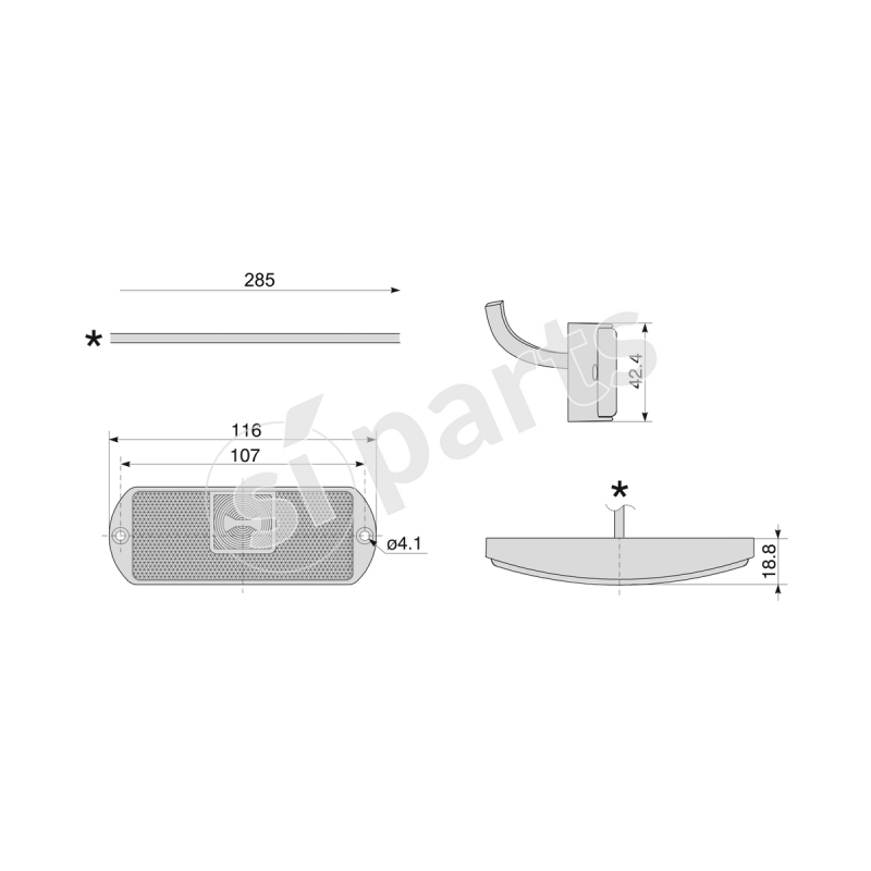 FANALE LATERALE SML IR.NON TRA.12V