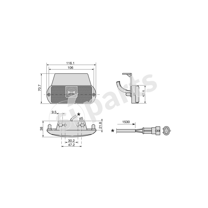 FANALE LATERALE SML IR.NON TRA.24V