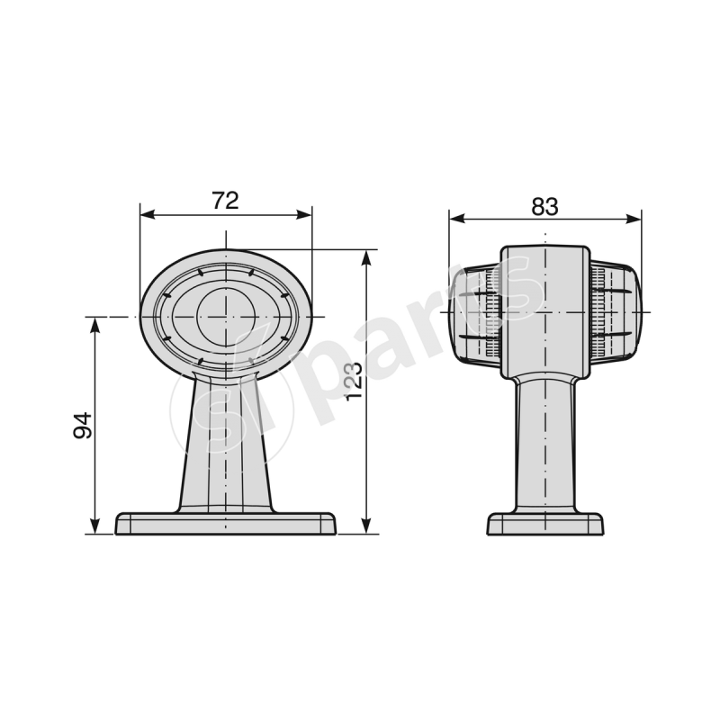 FAN. LAT. DIR. BIC. OVALE 24V IR NT