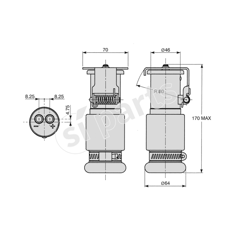 CONNETTORE MOBILE BIPOLARE MASCHIO