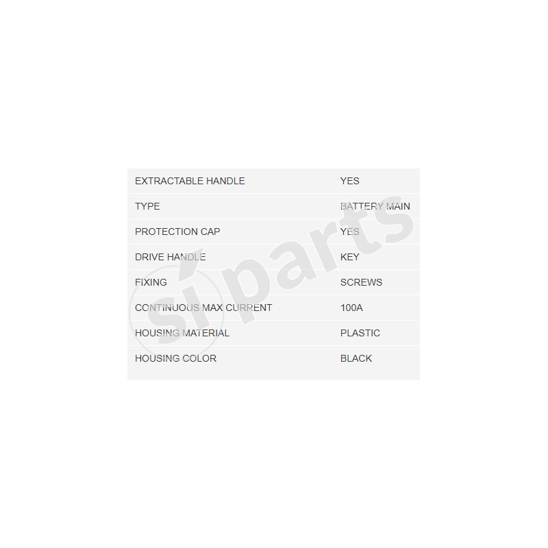BATTERY SWITCH WITH KEY SP.PP