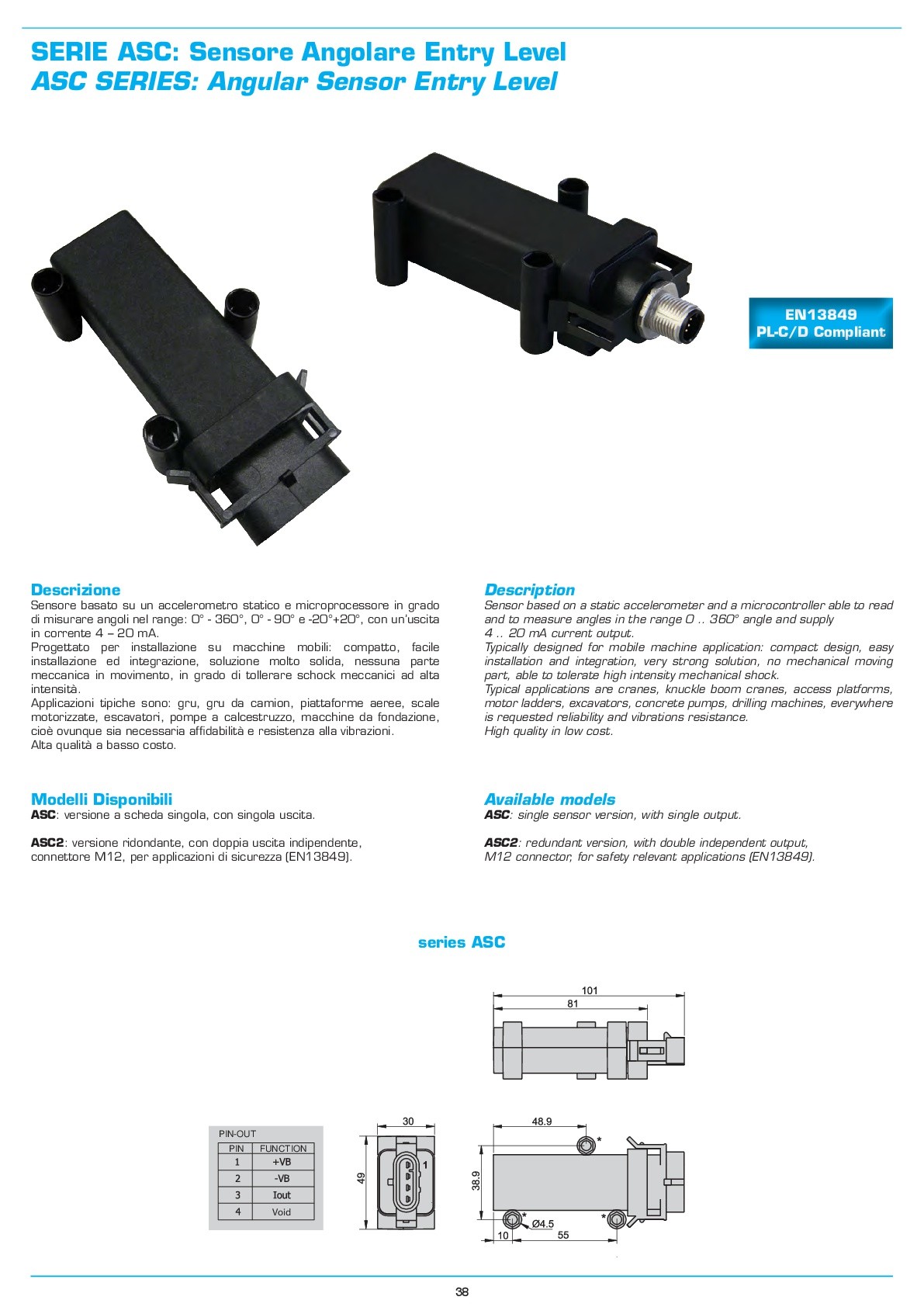 ASC SERIES: ANGULAR SENSOR ENTRY LEVEL